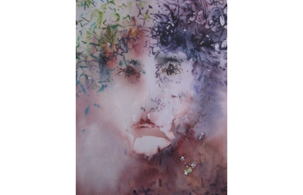 Self Portrait 2, watercolour on Arches, 12x15 in.